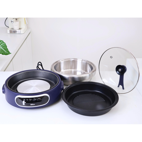 Nồi Lẩu Nướng Điện Đa Năng Seka SK640 - Công Suất 1300W, Dung Tích 4L, Chất Liệu Inox 304, Tiện Dụng Cho Gia Đình 6-8 Người