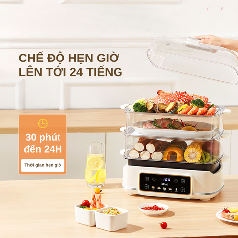 Nồi lẩu hấp 3 tầng đa năng Seka SK6620 - Thiết kế linh hoạt, công suất 1500W, nấu lẩu & hấp thực phẩm tiện lợi, cho bữa tiệc hoàn hảo.