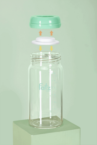 Bộ 2 Bình Trữ Sữa Thủy Tinh Fatzbaby Store 3 - Dung Tích 180ml Chống Rò Rỉ, Dễ Vệ Sinh - Giải Pháp Trữ Sữa Hiện Đại Cho Bé