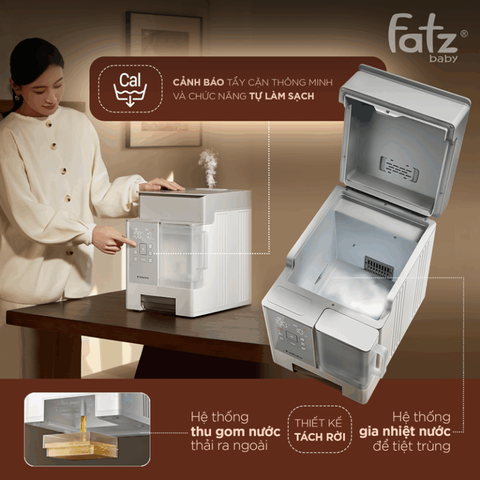 Máy Tiệt Trùng Hơi Nước Sấy Khô Công Nghệ Anion Fatzbaby e-STEAMPRO 1 FB4929BT - Tiệt Trùng Hiệu Quả, Thoải Mái Sử Dụng, Dung Tích 14L