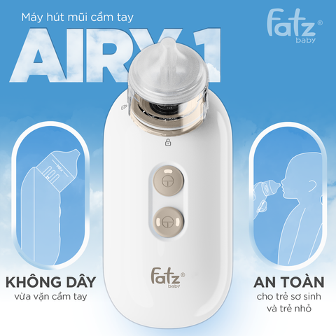 Máy Hút Mũi Cầm Tay Fatzbaby Airy 1 NC007 - Lực Hút Mạnh, Độ Ồn Thấp, Pin Sạc 800mAh Cho Bé Thở Dễ Dàng Hơn