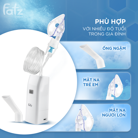 Máy xông khí dung cầm tay Fatzbaby Spray 2 A500LWD01 - Khí nén tiện lợi cho gia đình, sương mịn, đầy đủ phụ kiện cho người lớn và trẻ em
