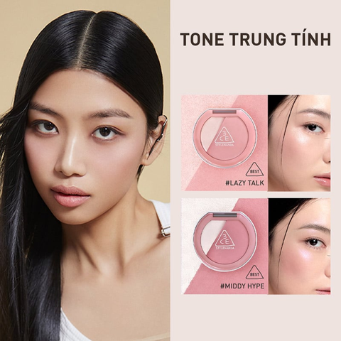 Phấn Má Hồng 3CE Blushlighter 2in1 - Sắc Hồng Tươi Tắn & Hiệu Ứng Bắt Sáng - Trang Điểm Rạng Rỡ Tự Nhiên