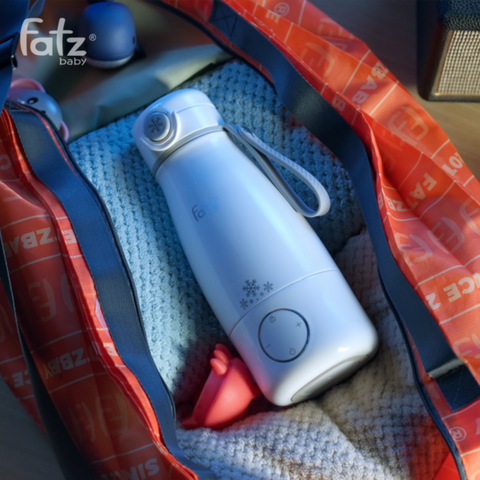 Bình Hâm Nước Pha Sữa Di Động Fatzbaby Mini Smart S1 FB3826NB - Công Suất 100W, Dung Tích 360ml, Pin Sạc 5000mAh, Thích Hợp Cho Bé Khi Đi Ngoài