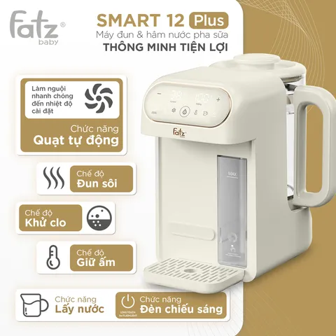 Máy Đun và Hâm Nước Pha Sữa Fatzbaby Smart 12 Plus FB3824TN - Dung Tích 2L, Chức Năng Khử Clo, Giữ Nhiệt Tối Ưu Cho Bé