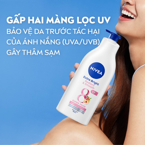 Sữa Dưỡng Thể Nivea Radiant & Smooth 8 Super Food - Làm Sáng Da, Chống Nắng, Cung Cấp Ẩm, 350ml