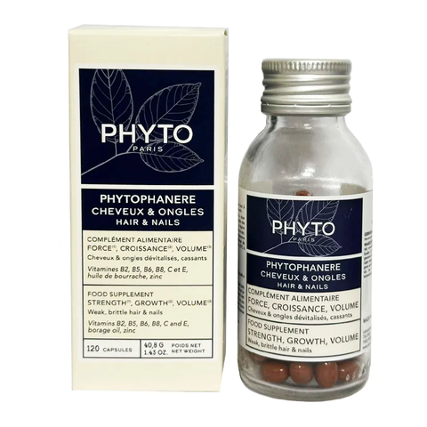 Viên Uống Phyto Hỗ Trợ Tóc và Móng Chắc Khỏe - Bổ Sung Vitamin và Khoáng Chất Cho Tóc Bóng Mượt, Giảm Rụng Tóc, Lọ 120 Viên
