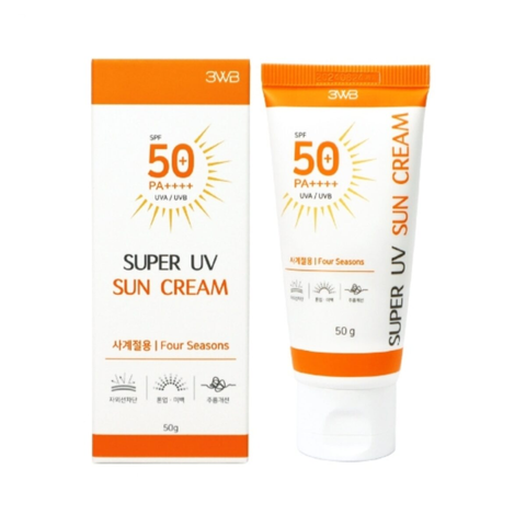 Kem Chống Nắng Nâng Tone 3WB Super UV Sun Cream SPF50+ - Bảo Vệ Da, Nâng Tone Tự Nhiên, Chống UVA/UVB, Duy Trì Độ Ẩm 50g
