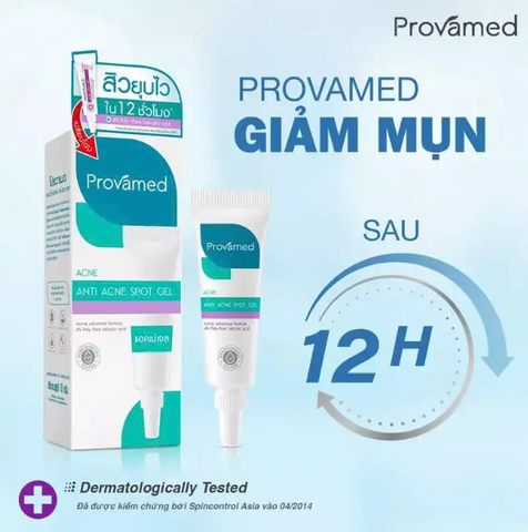 Gel Hỗ Trợ Giảm Mụn Trứng Cá Provamed Acne Spot Gel 10g - Giảm Viêm, Làm Dịu Da, Ngăn Ngừa Mụn Mới