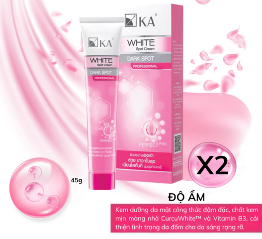 Kem Dưỡng Trắng Da KA White Spot Cream 45g - Giúp Sáng Da, Mờ Thâm Nám, Chống Nắng Nhẹ, Dưỡng Ẩm, Làm Kem Lót Trang Điểm
