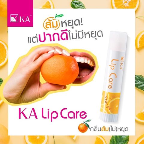 Son Dưỡng Không Màu KA Lip Care Hương Cam - Dưỡng Ẩm, Bảo Vệ Môi Khỏi Tác Hại Môi Trường, Không Nhờn, 3.5g
