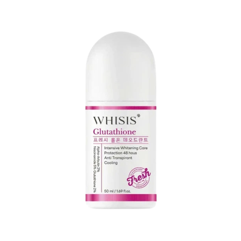 Lăn Khử Mùi Whisis Glutathione 50ml - Hỗ Trợ Giảm Mùi, Làm Sáng Da, Thẩm Thấu Nhanh, Mùi Thơm Mát, Dành Cho Mọi Loại Da