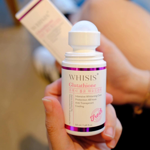 Lăn Khử Mùi Whisis Glutathione 50ml - Hỗ Trợ Giảm Mùi, Làm Sáng Da, Thẩm Thấu Nhanh, Mùi Thơm Mát, Dành Cho Mọi Loại Da