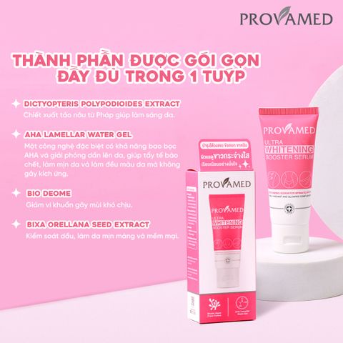 Serum Provamed Ultra Whitening - Hỗ trợ làm mờ thâm đầu gối, nách, khuỷu tay, cấp ẩm và làm sáng da hiệu quả 30ml