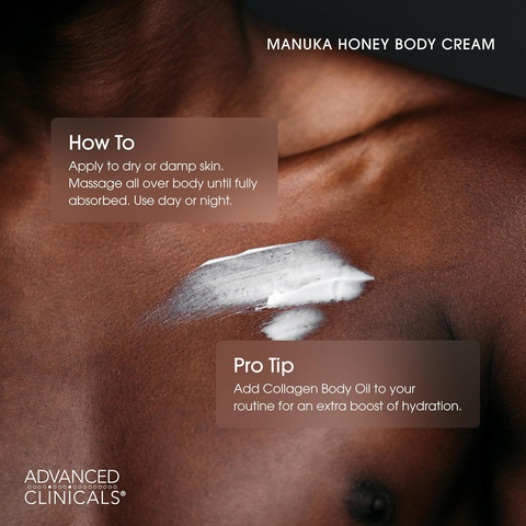 Kem Dưỡng Thể Trắng Da Advanced Clinicals Manuka Honey Body Cream - Nuôi Dưỡng Da Khô, Phục Hồi Da Sần Sùi, 454g