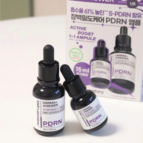 Set Tinh Chất Tái Tạo Da PDRN Derma Answer Active Boost Ampule - Serum Phục Hồi Da Căng Mịn, 30ml + 15ml, Hàng Nhập Khẩu