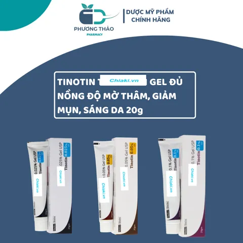 Gel Tinotin Tre 0.025% 0.05% 0.1% - Trị Mụn, Mờ Thâm Nám, Sáng Da, Ngăn Ngừa Mụn Mới, Hỗ Trợ Tái Tạo Da 20g