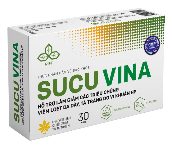 Viên Uống Sucu Vina Hỗ Trợ Giảm Đau Dạ Dày - Chiết Xuất Mầm Súp Lơ Xanh và Nghệ Curcumin - Gói 30 Viên Hỗ Trợ Tiêu Hóa