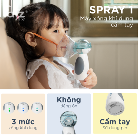 Máy Xông Khí Dung Cầm Tay Fatzbaby Spray 1 LT-N100 - Công Nghệ Siêu Âm Hiện Đại, Nhỏ Gọn, Phù Hợp Cho Trẻ Em Và Người Lớn