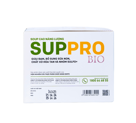 Suppro Bio - Soup Dinh Dưỡng Hỗ Trợ Tiêu Hóa Cho Người Lớn & Trẻ Em Trên 3 Tuổi - Hộp 12 Gói Bổ Sung Vitamin