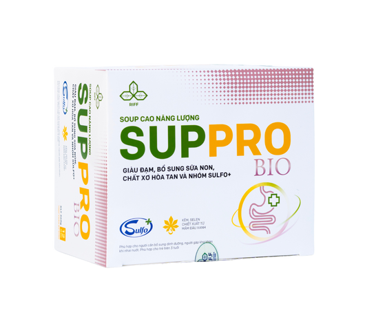 Suppro Bio - Soup Dinh Dưỡng Hỗ Trợ Tiêu Hóa Cho Người Lớn & Trẻ Em Trên 3 Tuổi - Hộp 12 Gói Bổ Sung Vitamin