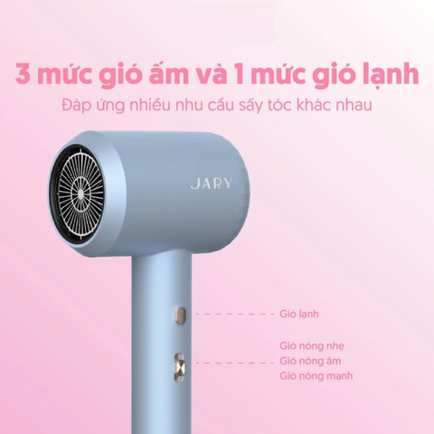 (Hàng nhập khẩu) Máy sấy tóc ion âm Jary Hair Dryer 4 chế độ sấy