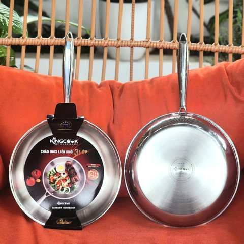 (Hàng nhập khẩu) Chảo inox 304 liền khối đáy từ KINGCOOK KPA1680