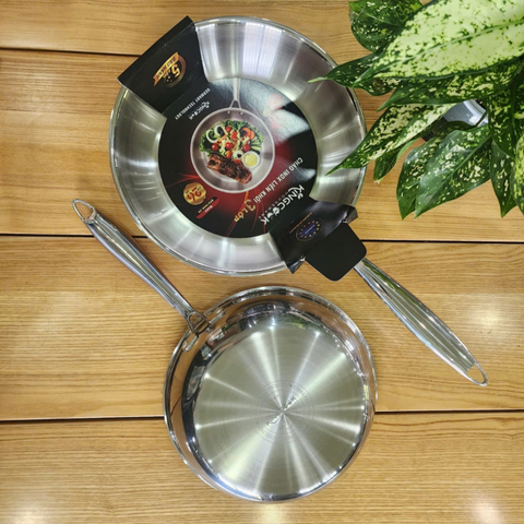 (Hàng nhập khẩu) Chảo inox 304 liền khối đáy từ KINGCOOK KPA1680