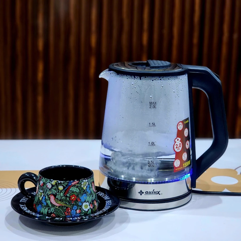 (Hàng nhập khẩu) Ấm siêu tốc thuỷ tinh Aulux AK-2018G dung tích 2L