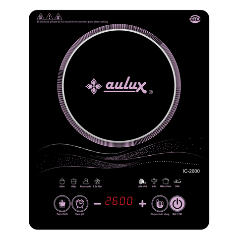 (Hàng nhập khẩu) Bếp điện từ Aulux IC-2600 công suất 2600W kèm nồi inox