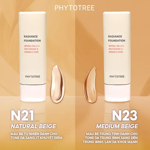 (Hàng nhập khẩu) Kem nền chống nắng 2in1 Phytotree Radiance Foundation SPF50