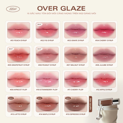 (Hàng nhập khẩu) Son bóng Bbia Over Glaze 4.5g