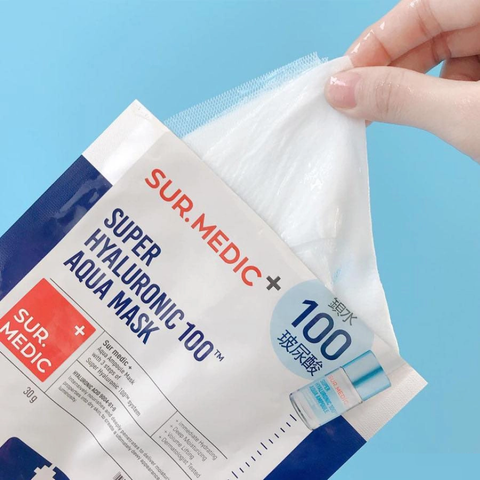 (Hàng nhập khẩu) Combo 10 mặt nạ cấp nước Sur.Medic Super Hyaluronic 100TM Aqua Mask