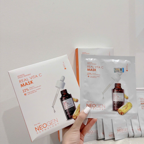 (Hàng nhập khẩu) Combo 10 mặt nạ dưỡng sáng da Neogen Dermalogy Real Vita C 22% Mask