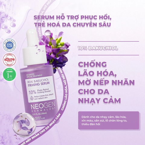 (Hàng nhập khẩu) Serum hỗ trợ trẻ hóa da Neogen Dermalogy Real Bakuchiol Firming Serum