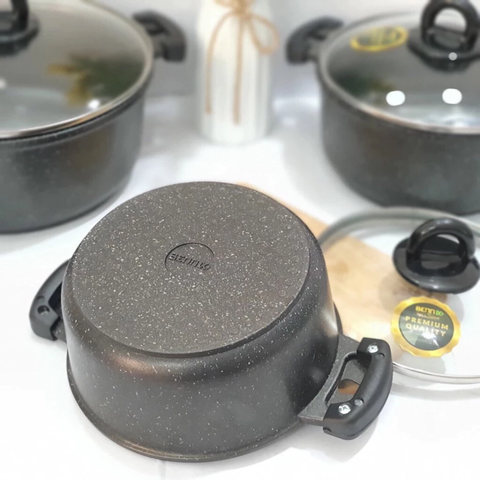 (Hàng nhập khẩu) Bộ nồi chảo 4 món đá đúc đáy từ Bennix Terra BN-01HOME