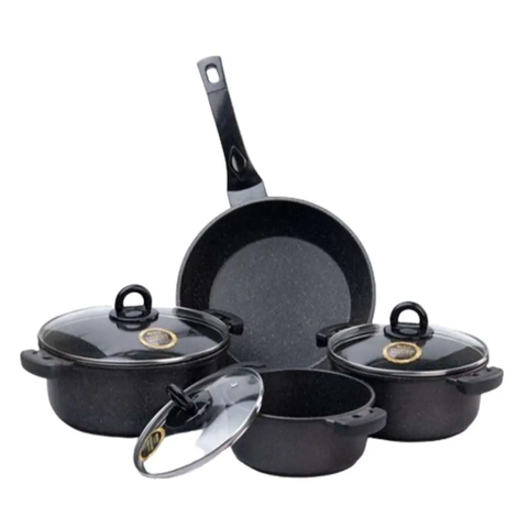 (Hàng nhập khẩu) Bộ nồi chảo 4 món đá đúc đáy từ Bennix Terra BN-01HOME