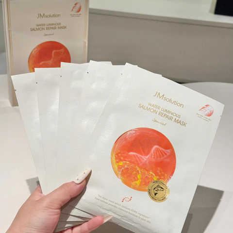 (Hàng nhập khẩu) Hộp 5 miếng mặt nạ JM Solution Water Luminous Salmon Repair Mask