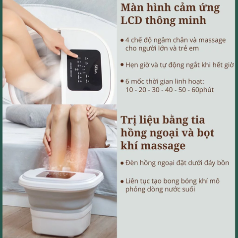 Bồn ngâm chân massage gấp gọn Seka SKG245