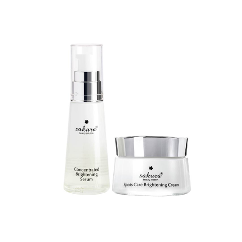 (Hàng nhập khẩu) Bộ 2 món hỗ trợ dưỡng trắng da, ngừa nám Sakura Brightening Set