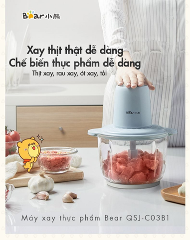 Máy xay thực phẩm đa năng Bear QSJ-C03B1 công suất 300W
