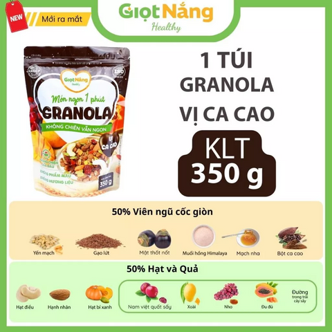 Granola Không Chiên Vẫn Ngon Vị Ca Cao
