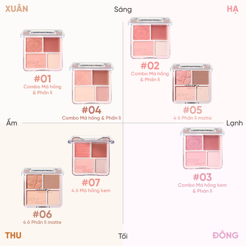 (Hàng nhập khẩu) Bảng Phấn Má Hồng Judydoll Bắt Sáng Tông Lì Blush&Highlight Palette