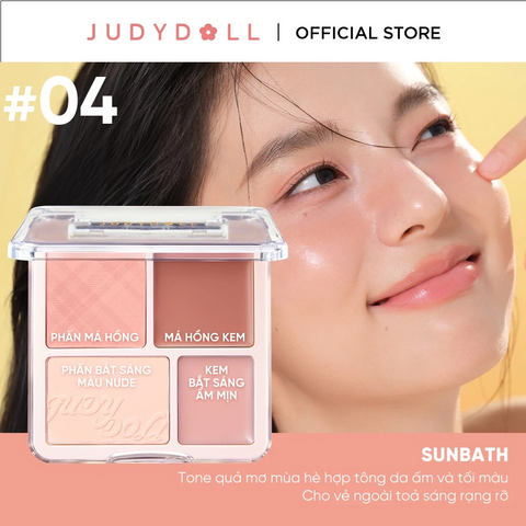 (Hàng nhập khẩu) Bảng Phấn Má Hồng Judydoll Bắt Sáng Tông Lì Blush&Highlight Palette