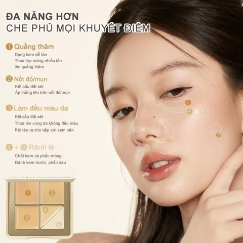 (Hàng nhập khẩu) Bảng che khuyết điểm 5 ô Judydoll Concealer Palette