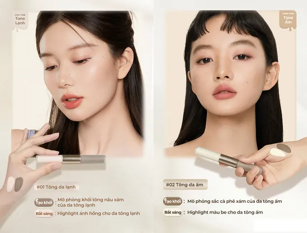 (Hàng nhập khẩu) Kem Tạo Khối & Bắt Sáng 2 Đầu Judydoll Liquid Highlighter & Contour Duo