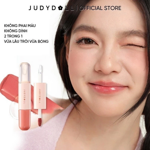 (Hàng nhập khẩu) Son Bóng Judydoll 2 Đầu Dưỡng Ẩm Lâu Trôi