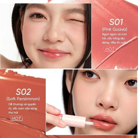 (Hàng nhập khẩu) Son Bóng Judydoll 2 Đầu Dưỡng Ẩm Lâu Trôi