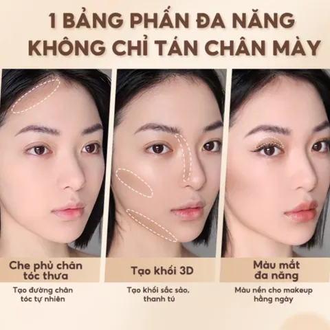 (Hàng nhập khẩu) Bột kẻ chân mày Judydoll 3 Color Eyebrow Powder kèm cọ