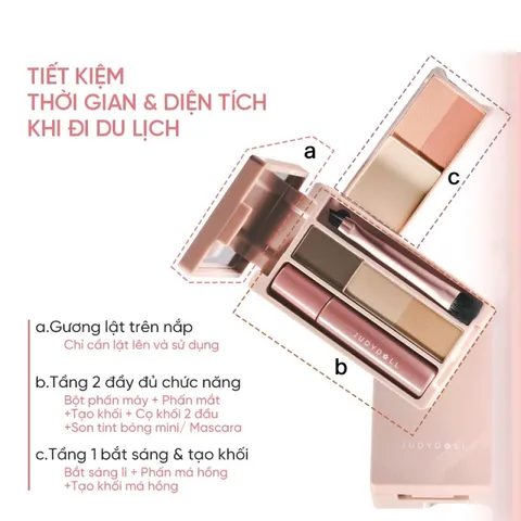 (Hàng nhập khẩu) Bộ trang điểm mini đa năng Judydoll Mini Makeup Palette